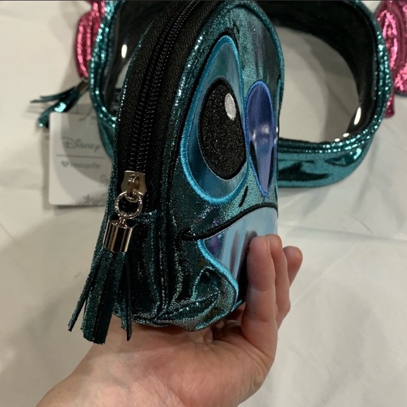 LOUNGEFLY DISNEY STITCH 2 PC. MAKEUP BAGS & FUNKO Pop! STITCH Metallic KEYCHAIN! - Picture 6 of 8